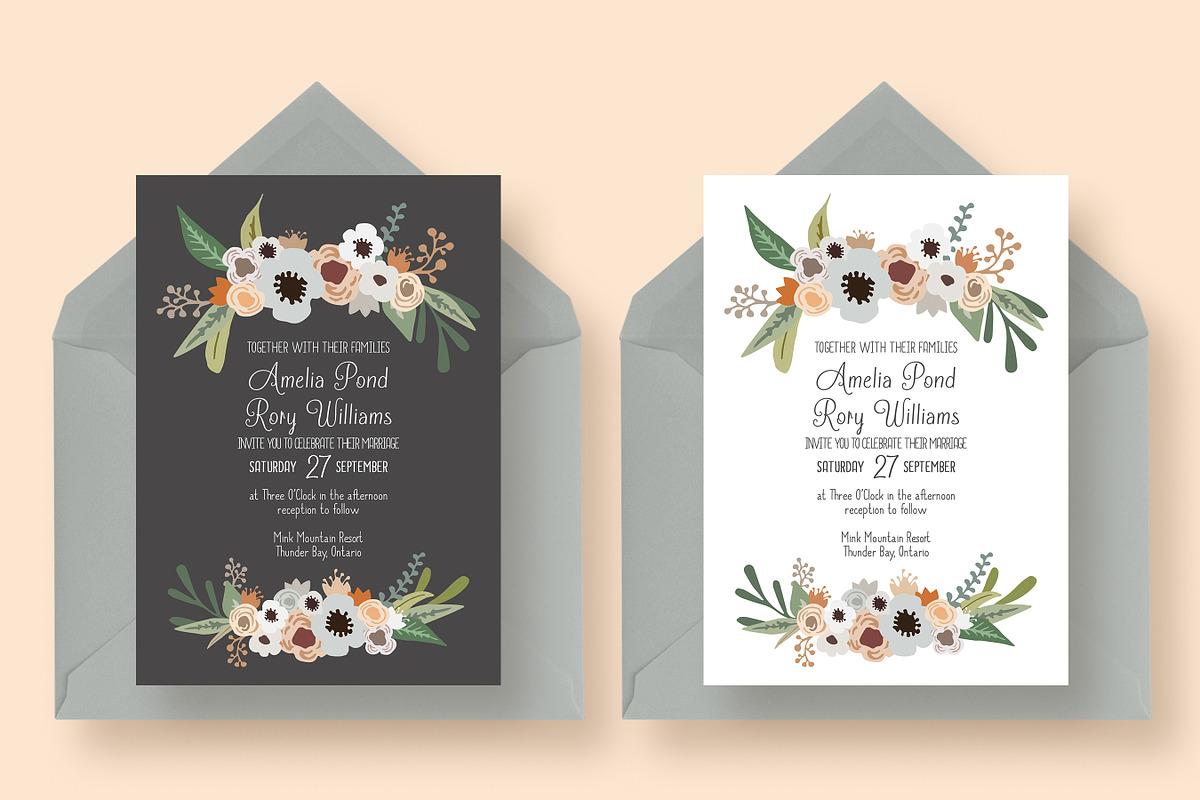 Modern Floral Wedding Suite, an Invitation Template by Knotted Design (Photo 2 of 5)