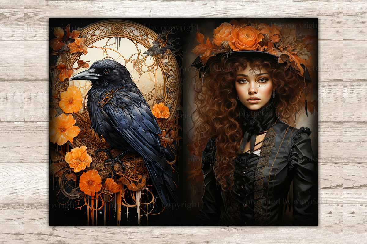 Halloween Junk Journal Pages, a Person Illustration by GlamArtZhanna (Photo 7 of 9)