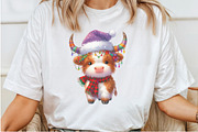 Cute Christmas Highland Cow Clipart, an Illustration by Rose Art (Thumbnail 2 of 5)