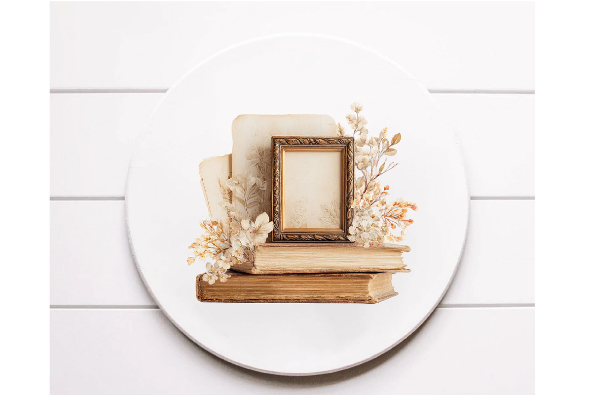 Watercolor White Books and Frames, a Seasonal Illustration by Designworld (Photo 8 of 8)