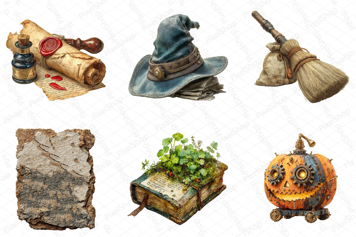 Antique Halloween Clipart, an Illustration by DreamPrint404 (Photo 2 of 5)