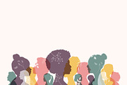 Women silhouettes. Women's Day cards, an Illustration by Stafeeva (Thumbnail 3 of 8)