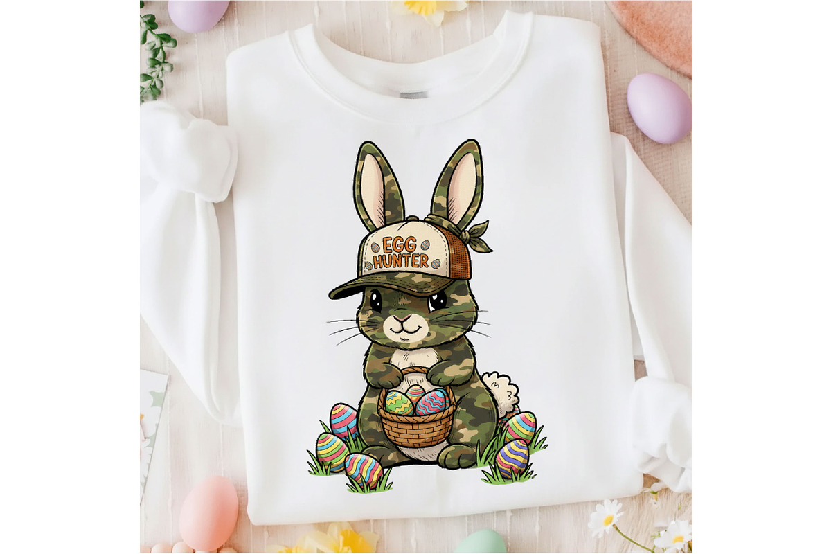 Egg Hunter Camo Easter Bunny PNG, an Illustration by Designking (Photo 2 of 4)