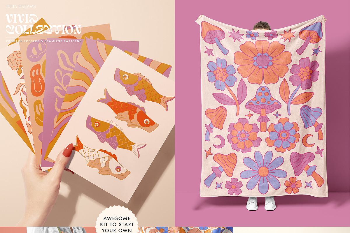 ヴィドール ポスター 13枚 Vivid Posters Patterns Bundle | Creative Market