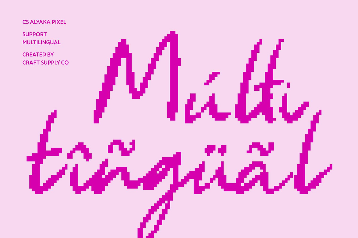CS Alyaka Pixel, a Script Font by Craft Supply Co. (Photo 7 of 8)