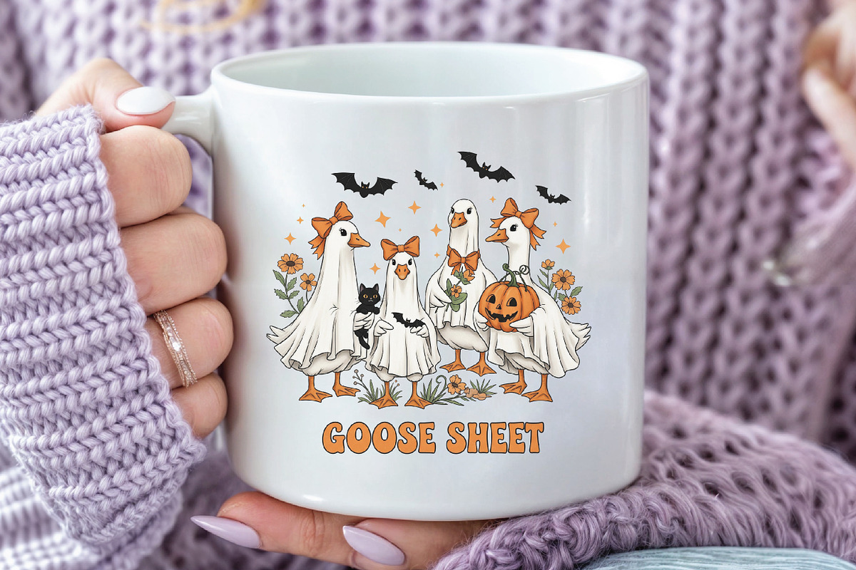 Halloween Fall Goose Sheet Ghost, an Illustration by CraftArtStudio (Photo 3 of 4)