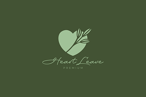 love leaf botanical boho logo, a Branding & Logo Template by devastd
