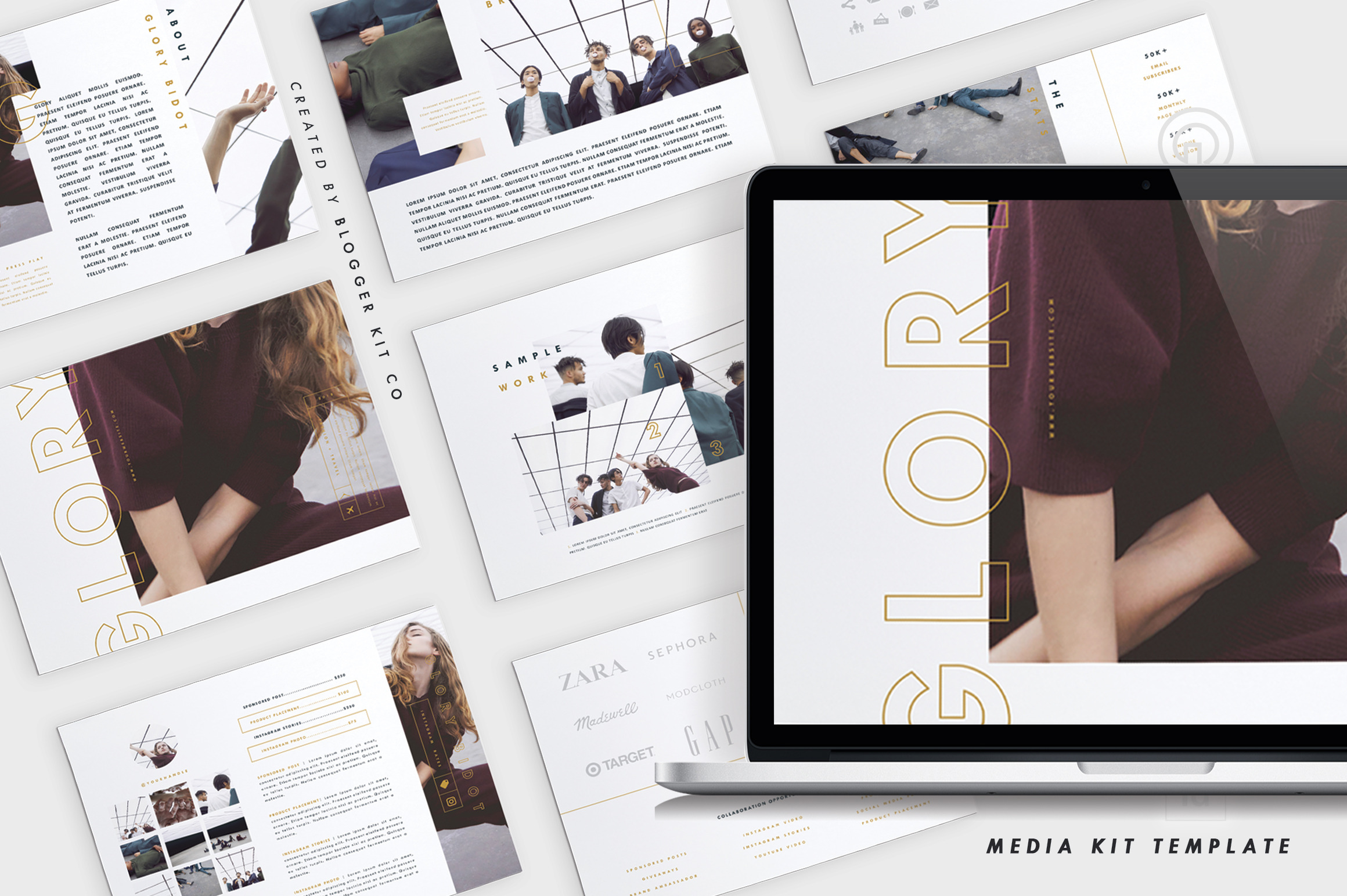 Media Kit Template Set | Indesign by Blogger Kit Co | Creative Market
