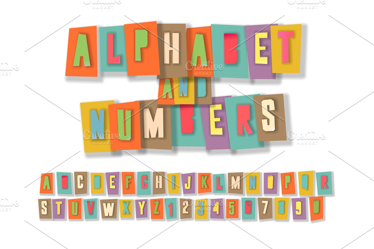 Paper cut alphabet collection preview 5