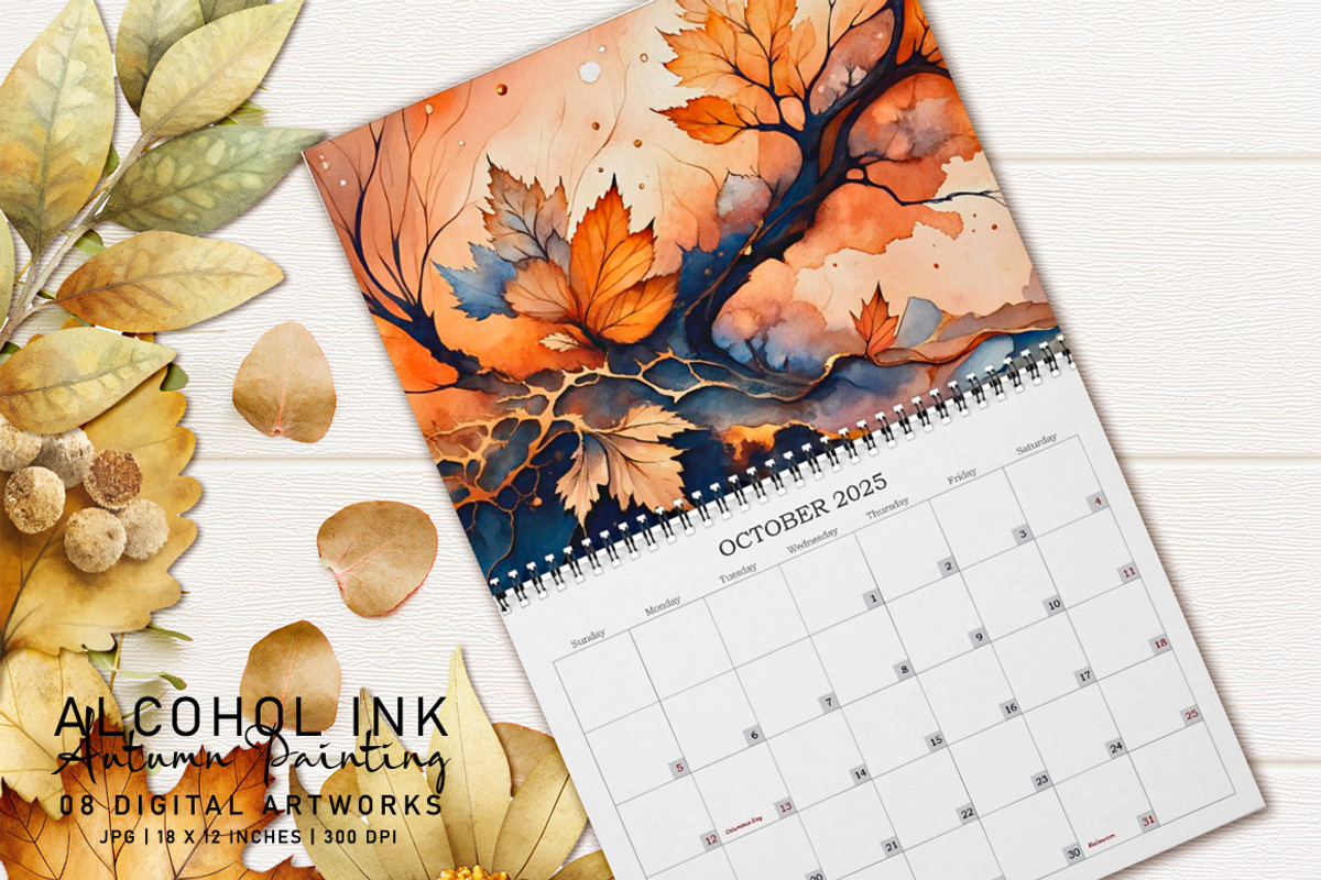 Alcohol Ink Autumn Paintings, a Seasonal Illustration by Digital Art Creations (Photo 7 of 8)