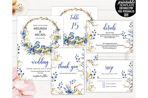 Romantic Peony Forest Wedding Invite, a Stationery Template by DreamsClipArt