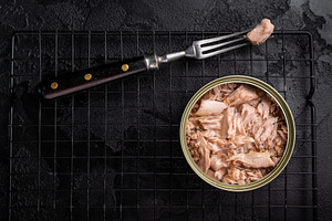 Convenient tinned tuna fillet, perfect for quick meals and packe, a Food & Drink Photo by composter-box@mail.ru