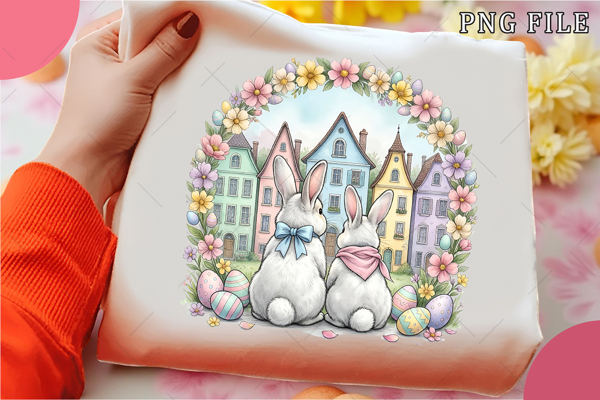Retro Easter Bunny PNG, Bunny PNG, an Illustration by OK Design (Photo 2 of 6)