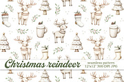 Christmas Reindeer seamless pattern, a Pattern Graphic by Kreeya Art Shop (Thumbnail 1 of 15)