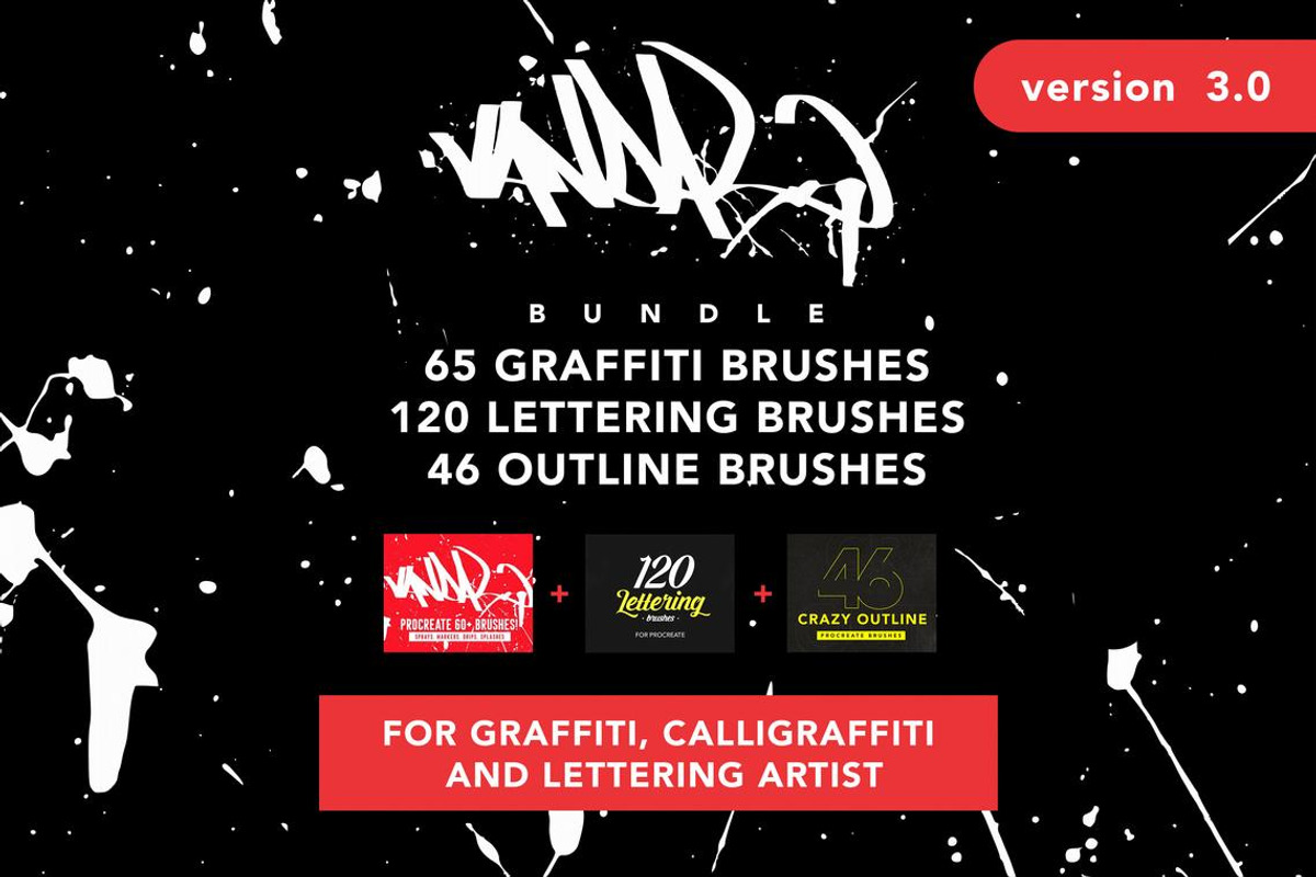 230 Graffiti procreate brushes, a Brush Add-On by Endete & Mazak brushes (Photo 2 of 11)