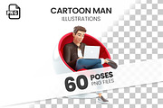 Cartoon Man – Set of 60 Poses, a Person Illustration by 3DMask (Thumbnail 1 of 6)