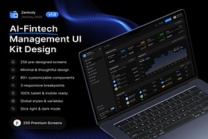 Zentroly Fintech Web &Mobile UIKit, an UI Kit Template by Creative Perspective