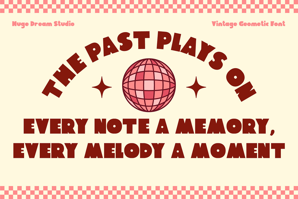 Nyron – Vintage Geometric Font, a Sans Serif Font by Huge Dream Studio (Photo 3 of 9)