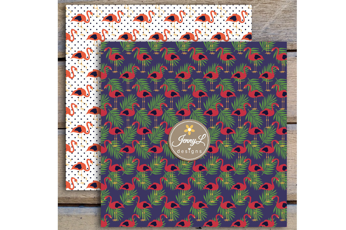 Flamingo Digital Papers, a Pattern Graphic by JennyL Designs (Photo 2 of 3)