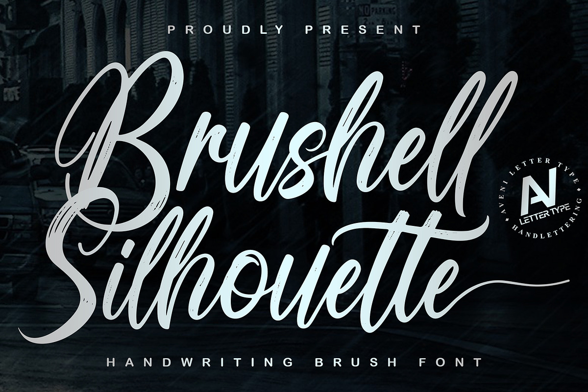 Brushell Silhouette | Handwriting, a Handwritten Font by Aveni Letter Type (Photo 1 of 10)