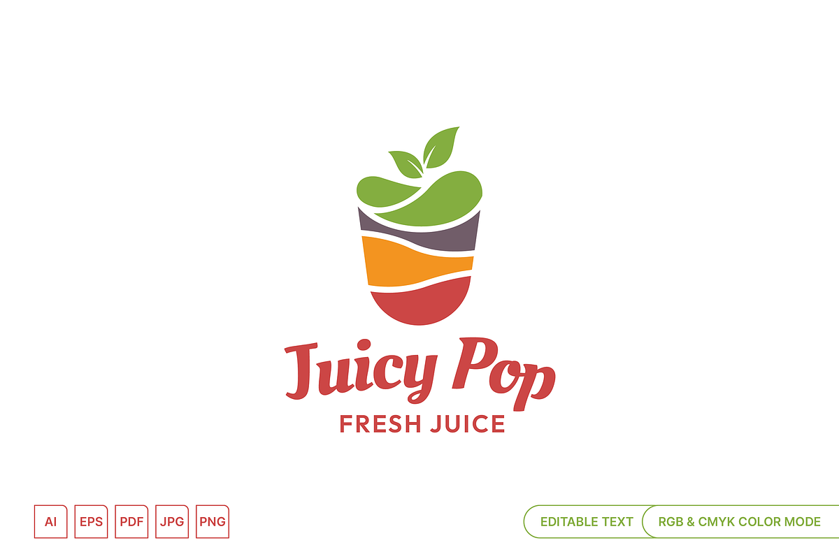 Juicy Pop Fresh Juice Logo, a Branding & Logo Template by muhisya