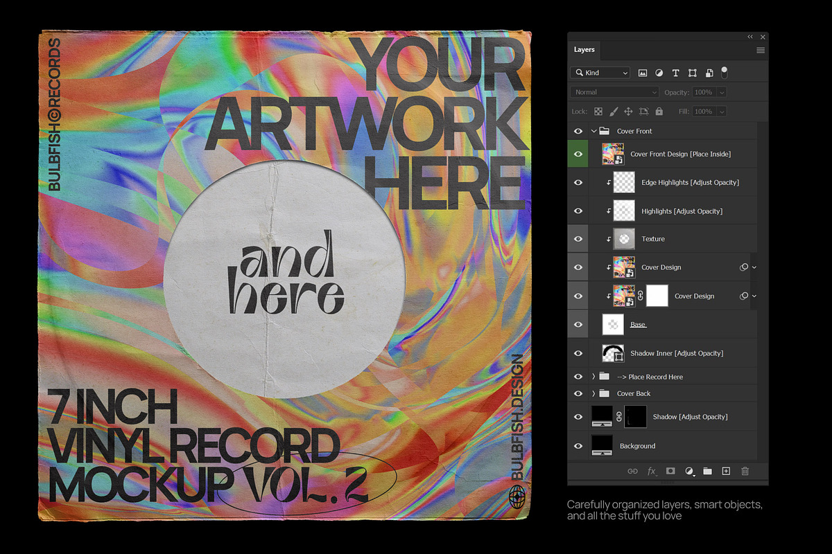 7 Inch Vinyl Record - Mockups Bundle, a Packaging Mockup by BULBFISH (Photo 7 of 16)