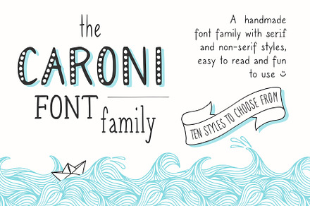 Caroni Font Family - Handmade Font, a Script Font by Franzi draws