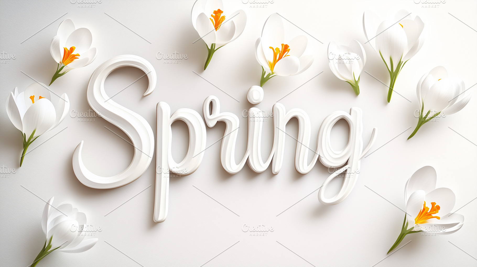 Spring-themed banner featuring white, an Abstract Photo by Imaginarium
