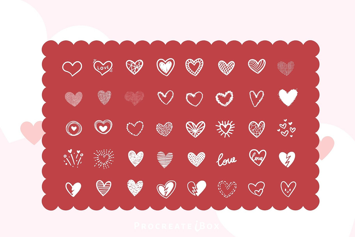 250 Procreate Valentines Stamps, a Brush Add-On by ProcreateiBox (Photo 6 of 9)
