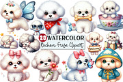 Bichon Frise Dog Watercolor Clipart, an Illustration by Rose Art (Thumbnail 1 of 4)