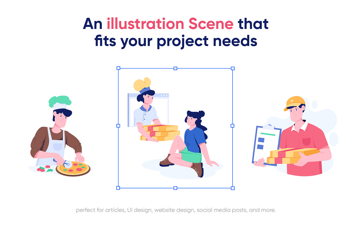 Animated Pizza Illustration Set, a Food Illustration by Prosymbols (Photo 3 of 5)