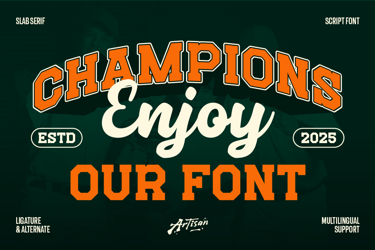 Frestype Atlethic, a Slab Serif Font by Artisan Themes (Photo 12 of 12)