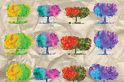 Set of watercolor fairy trees., an Illustration by moto_cat (Thumbnail 2 of 4)