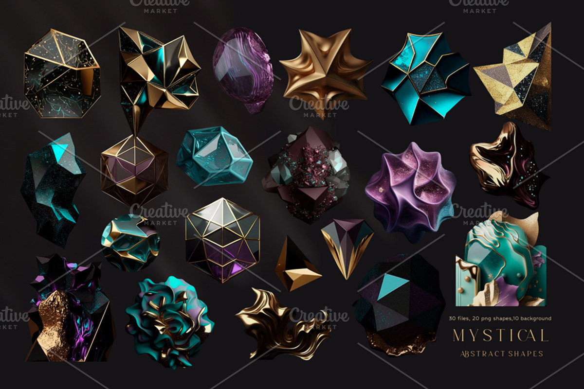 Abstract magical shapes clipart, a Background Graphic by MONO KEY STUDIO (Photo 3 of 7)