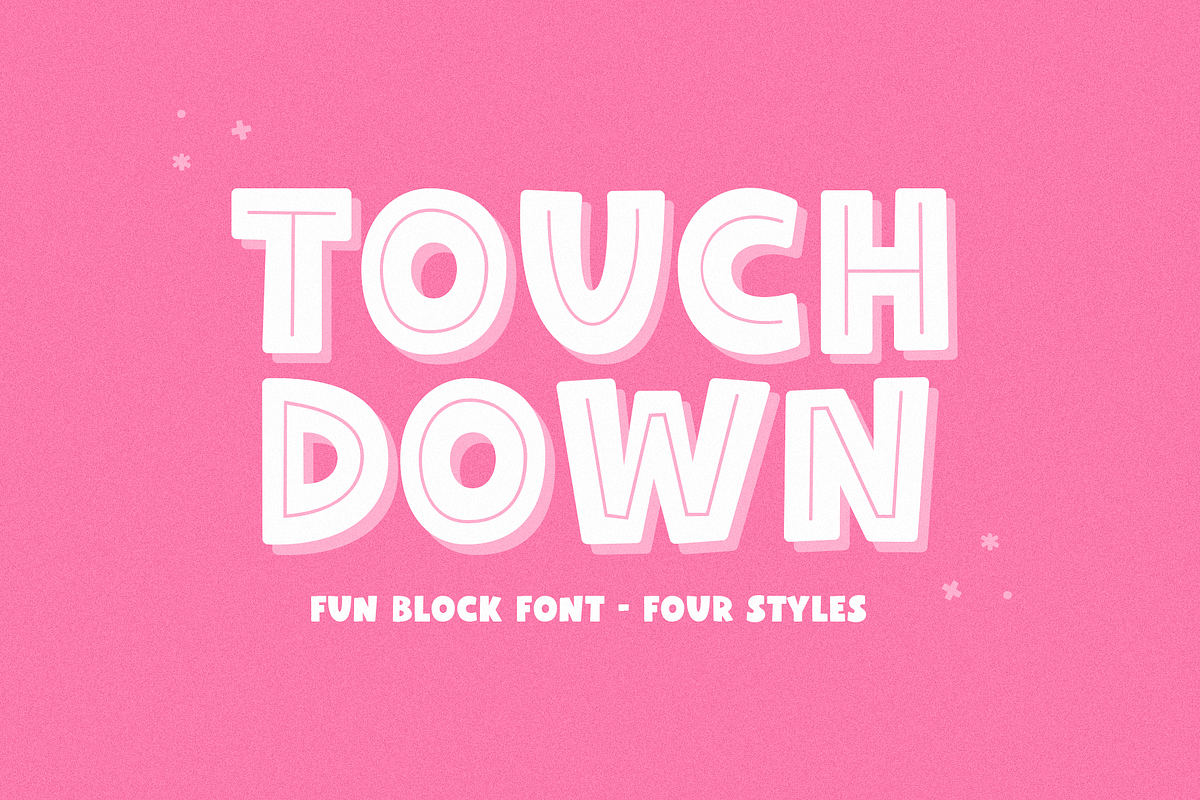 Touchdown | Cute Inline Font, a Sans Serif Font by KA Designs (Photo 1 of 11)