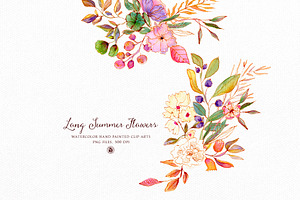 Long Summer Flowers - Watercolor Set