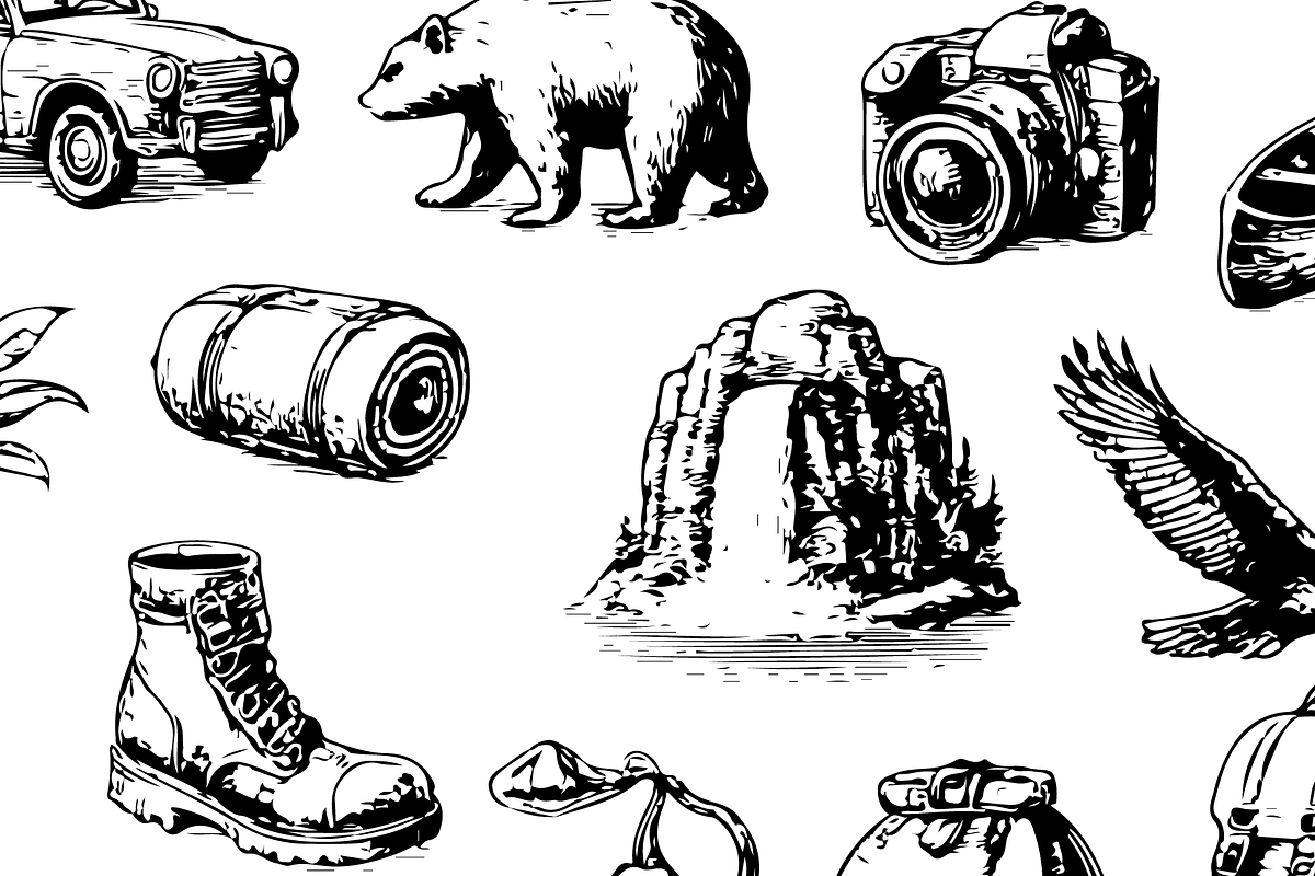 Outdoor Adventure Gear Set, an Object Graphic by RT Studio (Photo 4 of 4)