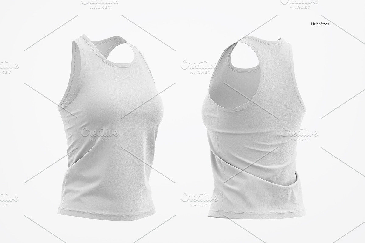 Women's Tank Top Mockups, Half Side, a Shirt Mockup by HelenStock (Photo 8 of 9)