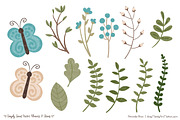 Vintage Blue Flower Clipart, an Illustration by Amanda Ilkov (Thumbnail 4 of 4)