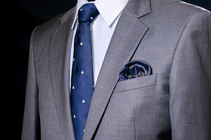 Stylish Elegant Suit with Blue Tie