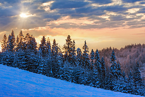 Winter Ukrainian Carpathian Mountains landscape., a Nature Photo by YuriyB