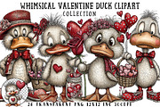 Whimsical Valentine Duck Clipart, an Illustration by OK Design (Thumbnail 1 of 6)