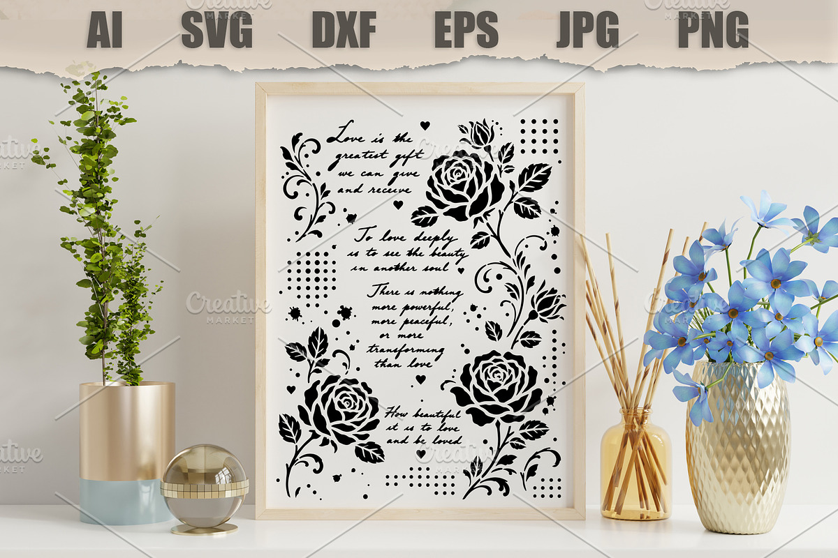 Stencil Romantic Rose, an Object Illustration by MARYCRAFTIRIA (Photo 3 of 3)