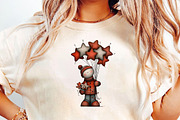 Whimsical Christmas Snowman Clipart, an Illustration by DreamCafeArt (Thumbnail 5 of 6)