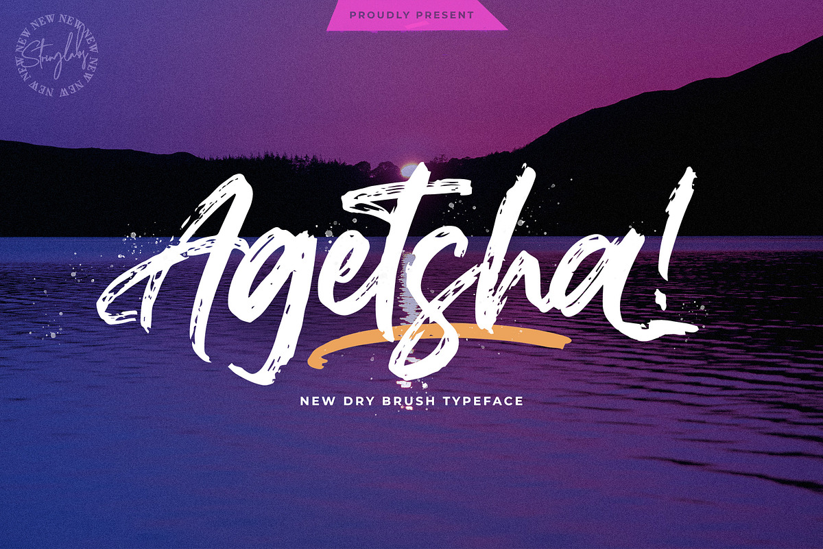 Agethsa - Textured Brush Font, a Script Font by StringLabs (Photo 1 of 13)