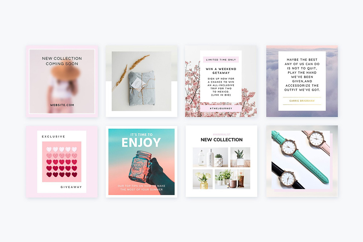 Instagram Posts Pastel Pink | CANVA, a Social Media Template by Poego ...