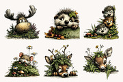 Whimsical Peeking Woodland Animals, a Seasonal Illustration by Designworld (Thumbnail 5 of 11)