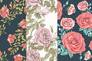 Hand Drawn Floral Vector Patterns, a Pattern Graphic by MeadowFox (Thumbnail 3 of 8)