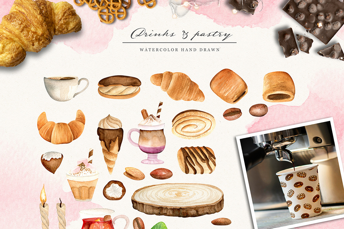 Sweet Desserts. Watercolor set, a Food Illustration by JuliaBadeeva (Photo 4 of 7)