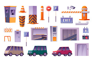 Parking. Different signs traffic, a Transportation Illustration by Onyx